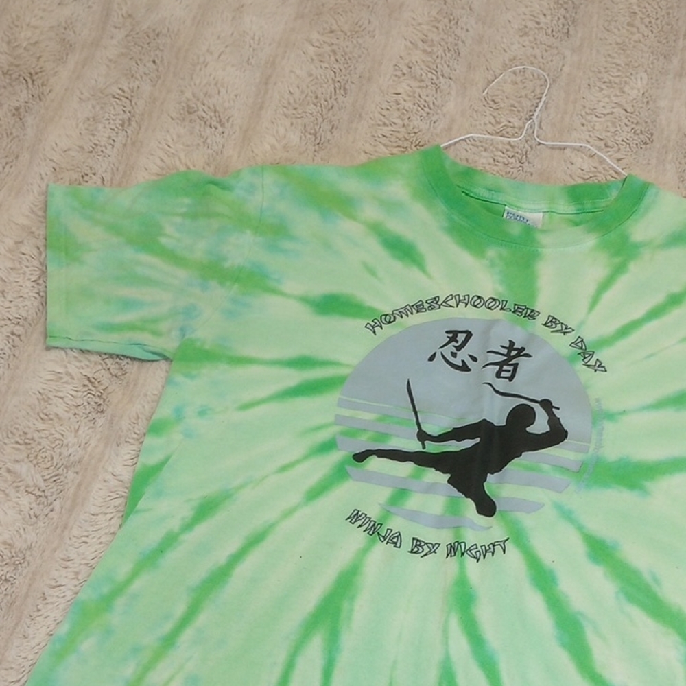 Port and Company Green Tie-Dye Ninja Tee